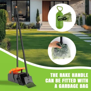 Poop Scooper for Dog, with Swivel Container & Dog Waste Bag Dispenser & 35 Waste Bags,116cm Length Handle Dog Poop Shovel and Rake For Dog Puppy Cat Waste Picker Pet Cleaning Shovel Tools - Imagen 7