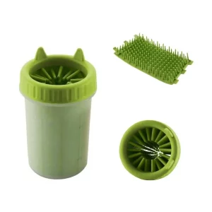 Limpiador de patas para perros grandes: limpiador portátil con cepillo y recipiente – Yommy
