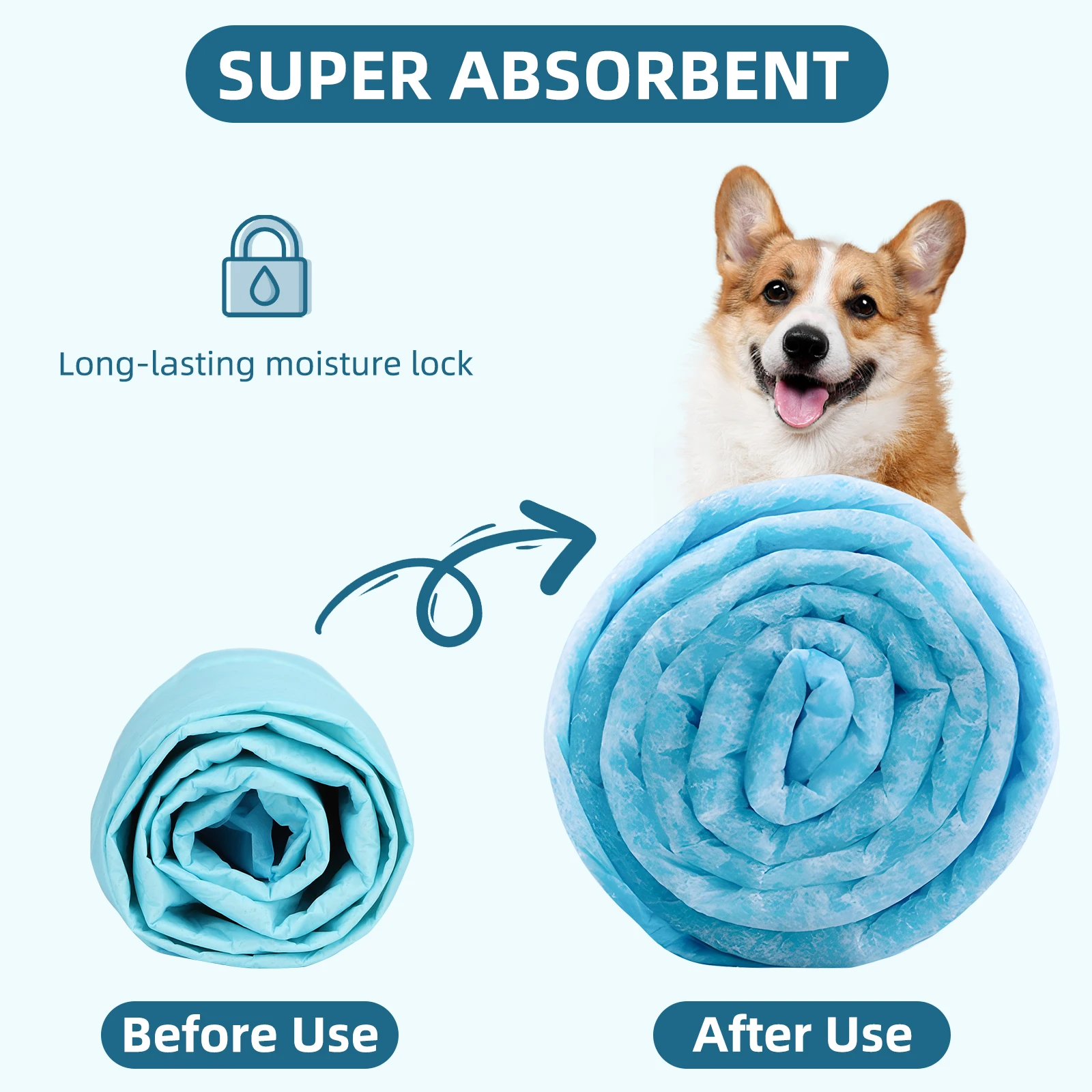 Nobleza Dog Pads, Disposable Super Absorbent Pee Pads for Dogs, 50 Units 40x60cm with Leak Proof Design for Puppy Training and Incontinence, Ideal for Home and Crate Use. - Imagen 6