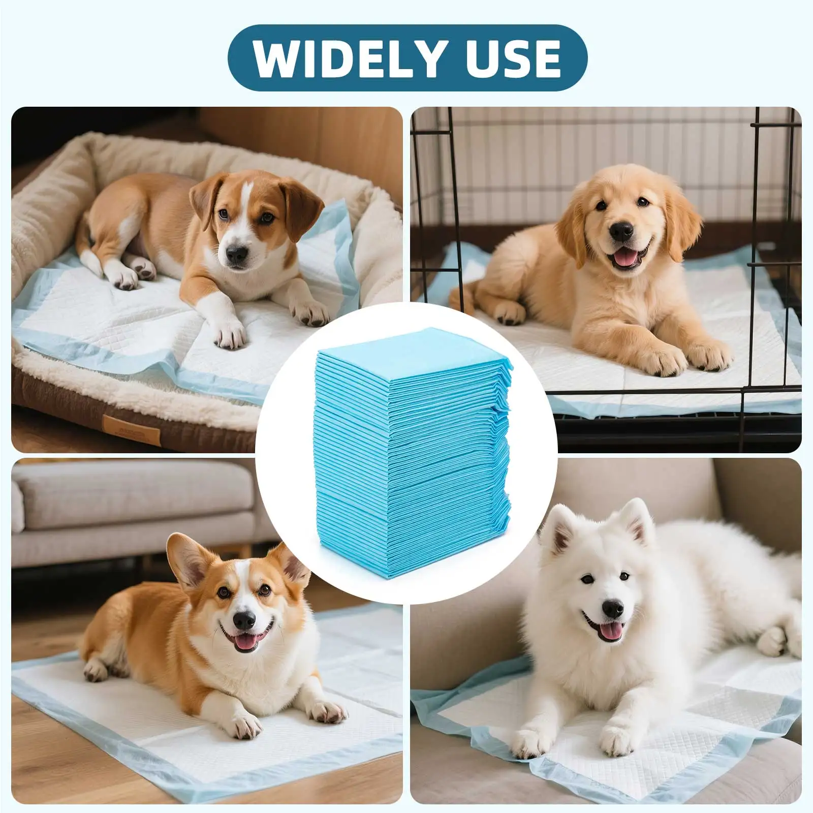 Nobleza Dog Pads, Disposable Super Absorbent Pee Pads for Dogs, 50 Units 40x60cm with Leak Proof Design for Puppy Training and Incontinence, Ideal for Home and Crate Use. - Imagen 7