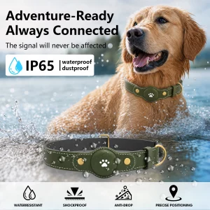 GPS Tracker Dog Collar(Tracker Included) Smart Pet Collar with Real-Time Tracking,No Monthly Fee/Subscription Waterproof Leather - Imagen 6