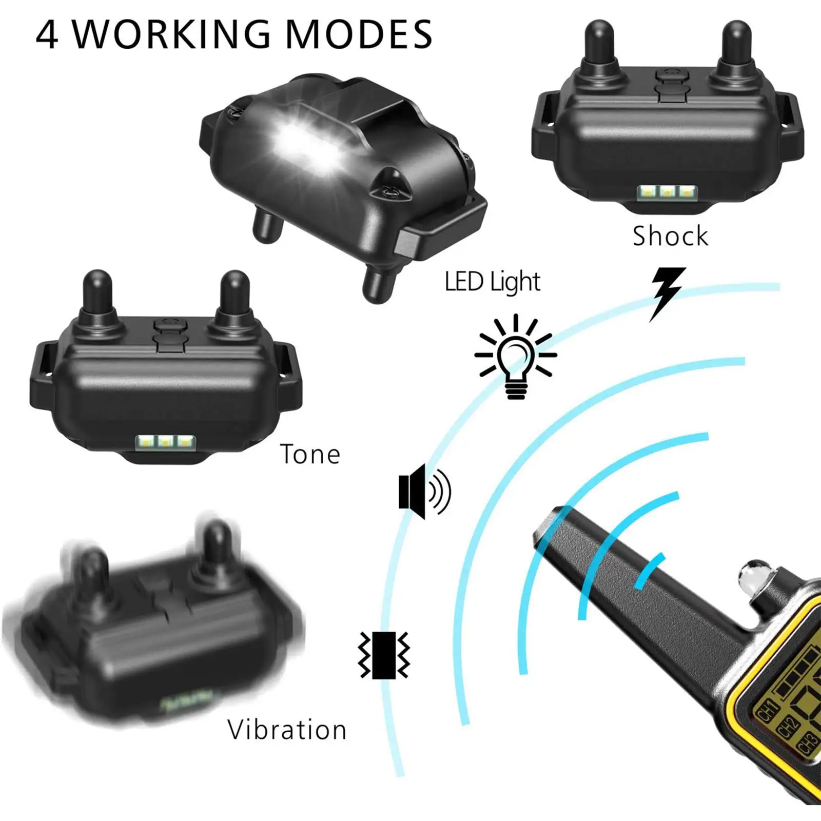 Electric Dog Training Collar Waterproof Dog Bark Collar Pet With Remote Control Rechargeable Anti Barking Device All Dogs Size - Imagen 2