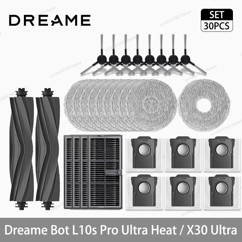 Dreame L10s Pro Ultra Heat / X30 Ultra Robot Vacuum Cleaner Accessories Main Side Brush Mop Cloth Hepa Filter Dust Bag Spare - Imagen 16