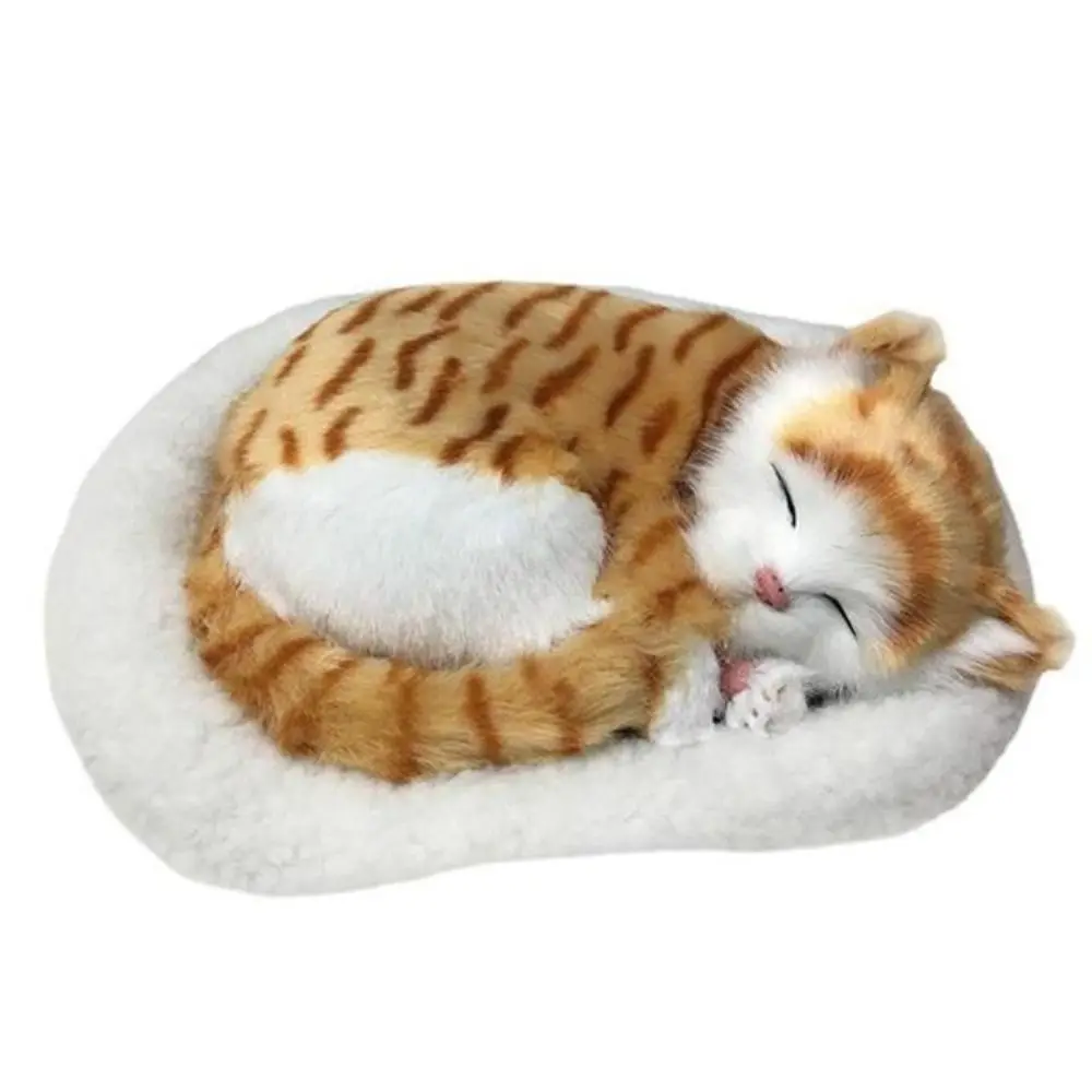 Realistic Black and White Cat Dog Breathing Sleeping Plush Toys Doll Electronic Pets for Dementia Seniors Adults Kids - Imagen 12