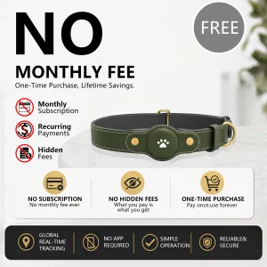 Alternative view of GPS Tracker Dog Collar(Tracker Included) Smart Pet Collar with Real-Time Tracking,No Monthly Fee/Subscription Waterproof Leather