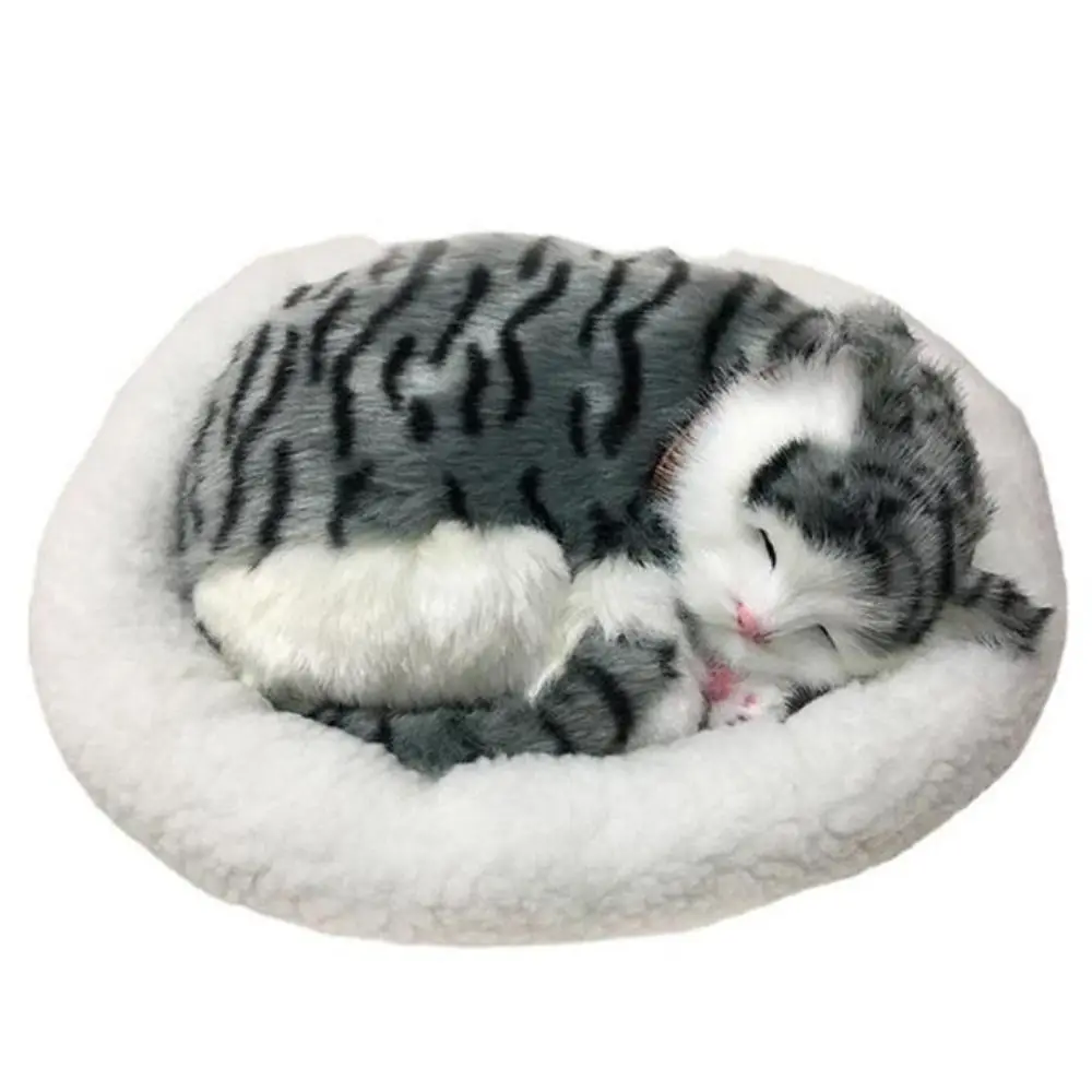 Realistic Black and White Cat Dog Breathing Sleeping Plush Toys Doll Electronic Pets for Dementia Seniors Adults Kids - Imagen 11