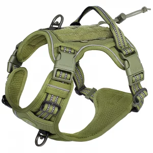 Tactical Dog Harness, No Pull Dog Harness, Adjustable Breathable MOLLE Dog Vest Harness for Medium Large Dog Reflective Military - Imagen 9
