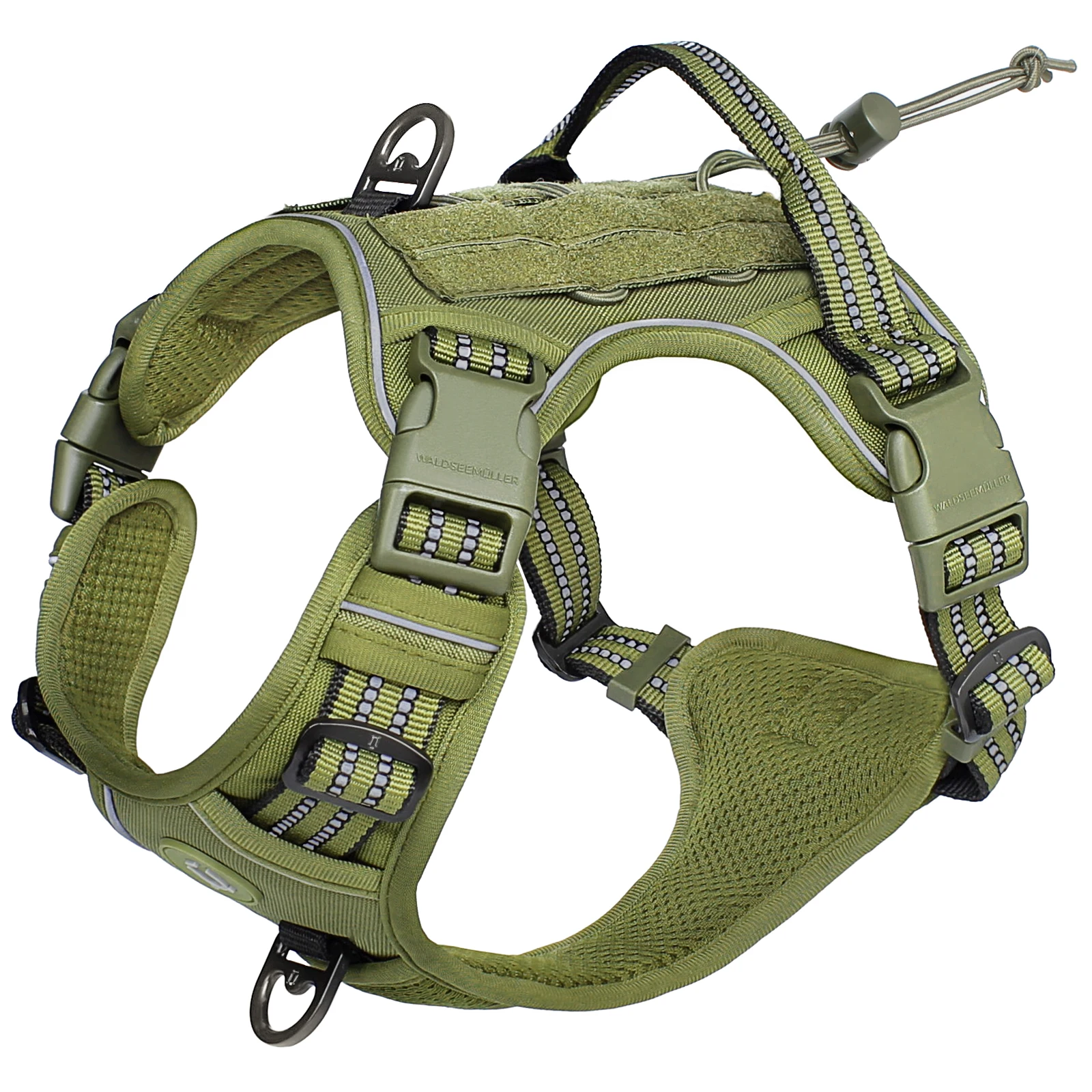 Tactical Dog Harness, No Pull Dog Harness, Adjustable Breathable MOLLE Dog Vest Harness for Medium Large Dog Reflective Military - Imagen 9