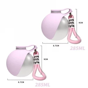 Dog Water Bottle 285ml Stainless Steel Portable Dog Drinker Leak Proof Feeder Dog Bottle 2 in 1 Silicon Bowl Travel Pet Supplies - Imagen 8
