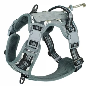 Tactical Dog Harness, No Pull Dog Harness, Adjustable Breathable MOLLE Dog Vest Harness for Medium Large Dog Reflective Military - Imagen 10