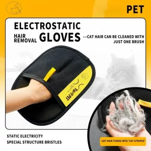 Alternative view of Animal hair glove Electrostatic gloves Two-way brush pet hair removal glove for cats dogs clothes furniture  electrostatic