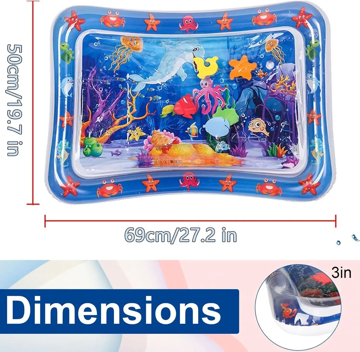 Water Sensory Play Mat Thickened Inflatable Water Mat For Cat And Dog Pet Playmat With Fish Sea Ocean Theme Sensory Toy Water - Imagen 6