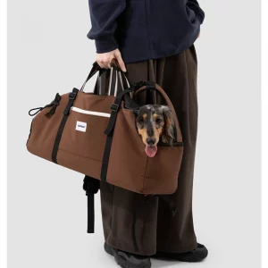 Alternative view of Nylon Brown Shell Pet Dachshund Backpack Double Shoulder Outdoor Travel Dog Carrier Bag For Sausage Dog Outdoor Hiking Trip