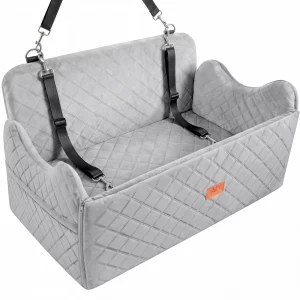 Dog Car Seat for Medium Large Dogs, Memory Foam Pet Bed with Storage, Non-Slip Cushion and Safety Belts Under 55lbs - Imagen 7