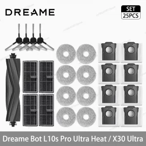Dreame L10s Pro Ultra Heat / X30 Ultra Robot Vacuum Cleaner Accessories Main Side Brush Mop Cloth Hepa Filter Dust Bag Spare - Imagen 8