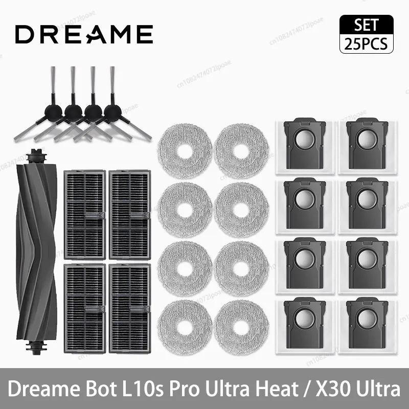 Dreame L10s Pro Ultra Heat / X30 Ultra Robot Vacuum Cleaner Accessories Main Side Brush Mop Cloth Hepa Filter Dust Bag Spare - Imagen 8