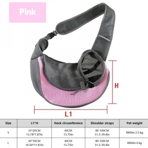 1Pc Dog out backpack,Dog Sling Carrier Breathable Mesh Travel Crossbody Bag For Puppy Cat Hiking Camping - Imagen 14
