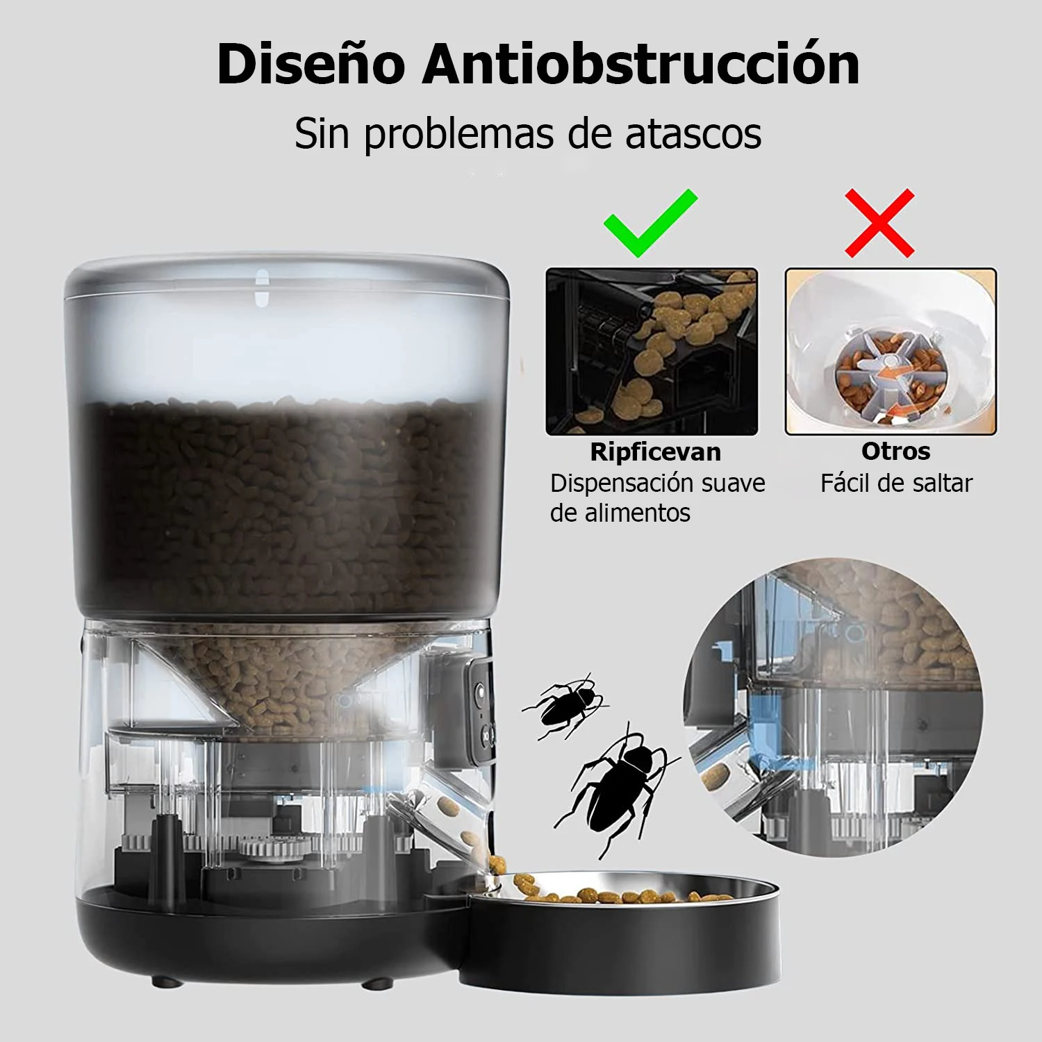 4L Automatic Pet Feeder Cat Food Dispenser Timed and Quantitative Insect and Moisture Resistant Feeding Machine No Food Jamming - Imagen 3