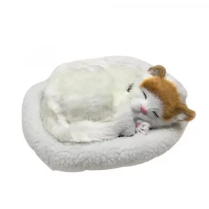 Realistic Black and White Cat Dog Breathing Sleeping Plush Toys Doll Electronic Pets for Dementia Seniors Adults Kids - Imagen 10