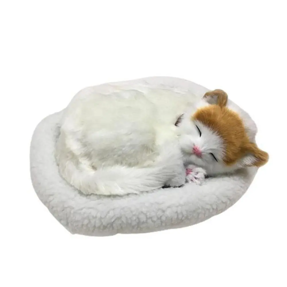 Realistic Black and White Cat Dog Breathing Sleeping Plush Toys Doll Electronic Pets for Dementia Seniors Adults Kids - Imagen 10