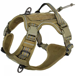 Tactical Dog Harness, No Pull Dog Harness, Adjustable Breathable MOLLE Dog Vest Harness for Medium Large Dog Reflective Military - Imagen 8