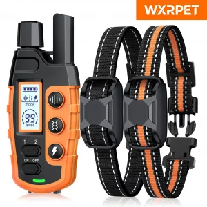 WXRPET 3300Ft Electric Dog Training Collar Remote Control Waterproof Pet BehaviorFor 5-120lbs Puppy With Shock Vibration
