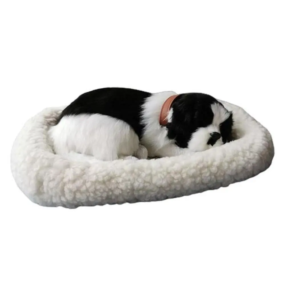 Realistic Black and White Cat Dog Breathing Sleeping Plush Toys Doll Electronic Pets for Dementia Seniors Adults Kids - Imagen 8