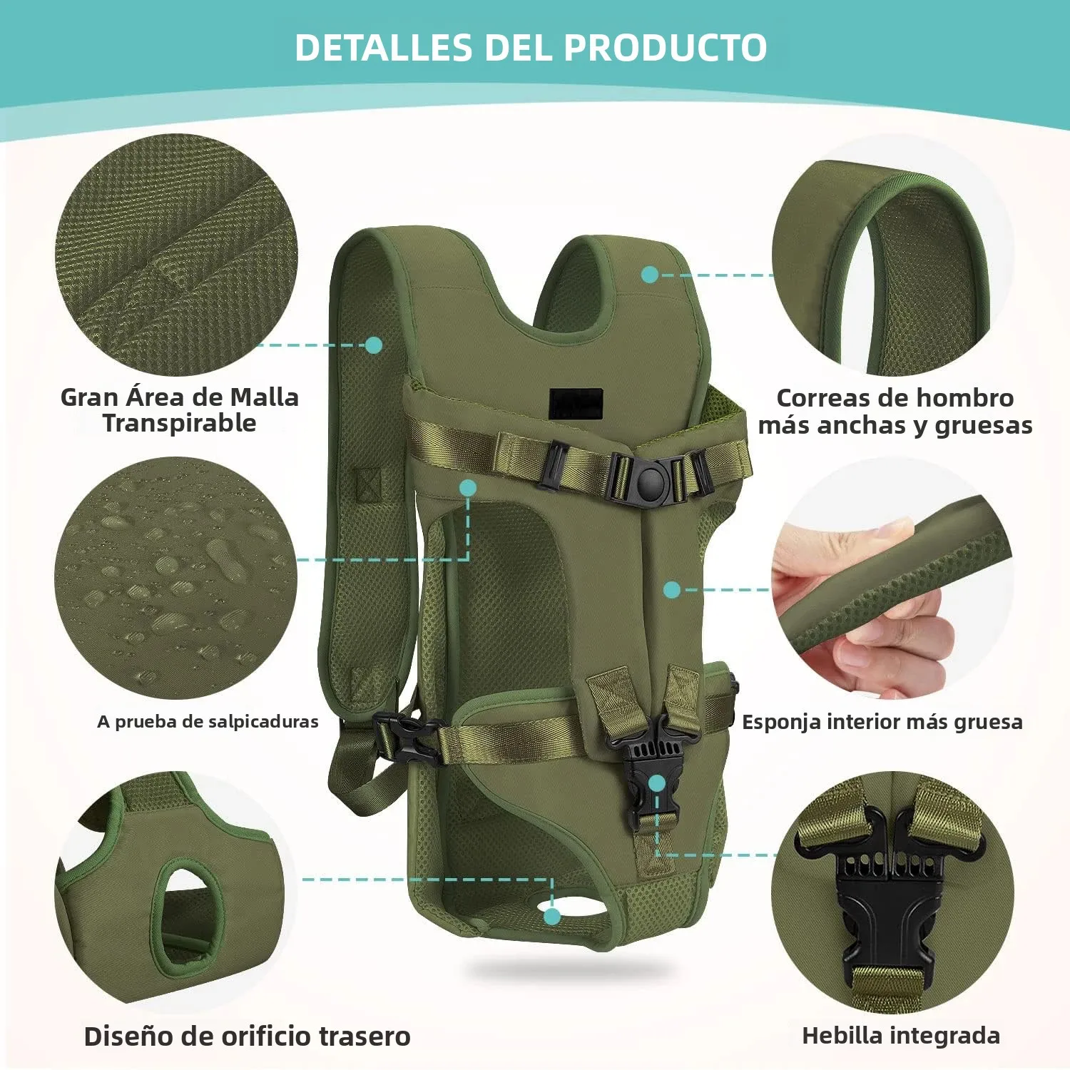 Pet Carrier Backpack for Dogs Cat Thickened Sponge Pet Front Dog Carrier Backpacks Portable Puppy Transportation Dog Bags - Imagen 3
