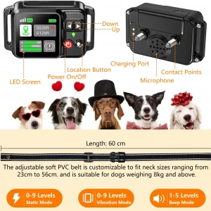 GPS Wireless Dog Fencing System - Electric dog fencing with GPS Electric Satellite Technology, Pet Fencing System Range 15~2000m - Imagen 4