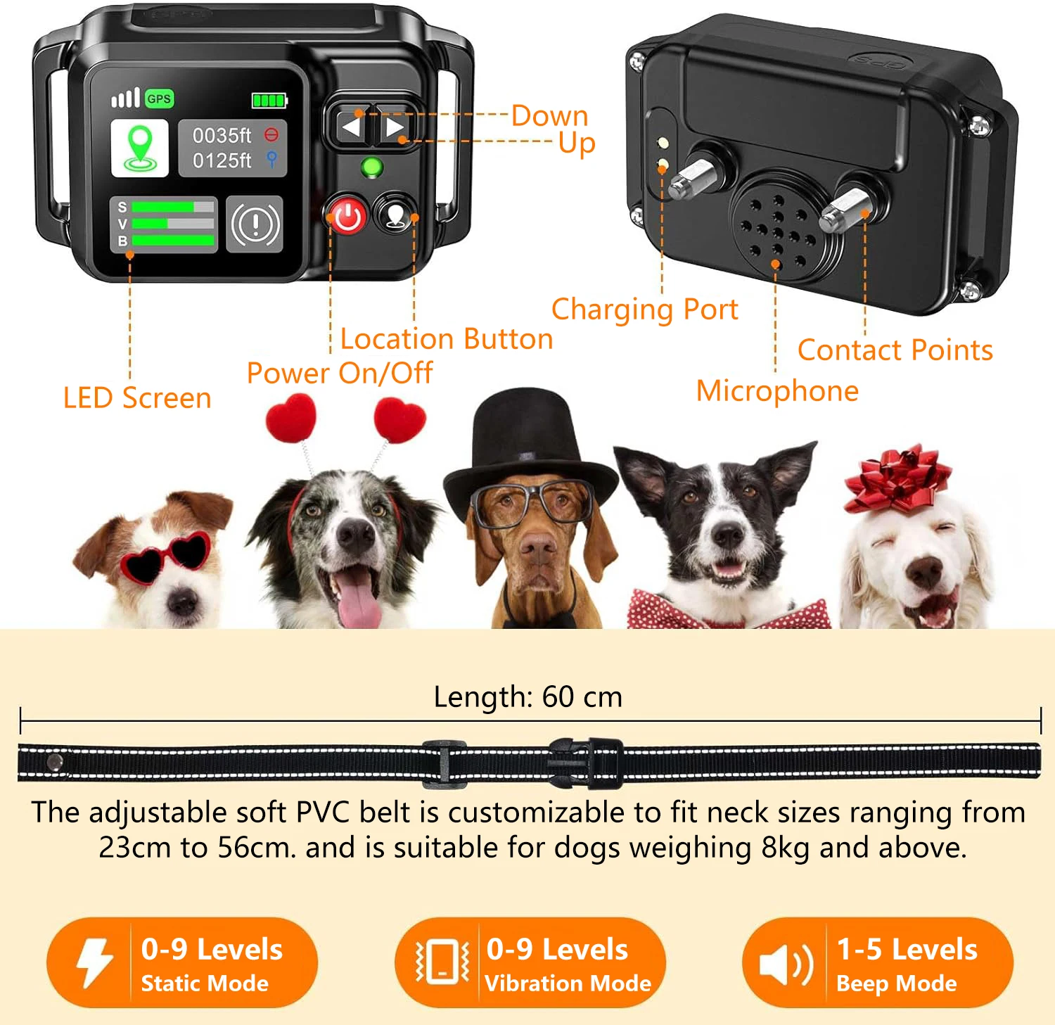 GPS Wireless Dog Fencing System - Electric dog fencing with GPS Electric Satellite Technology, Pet Fencing System Range 15~2000m - Imagen 4