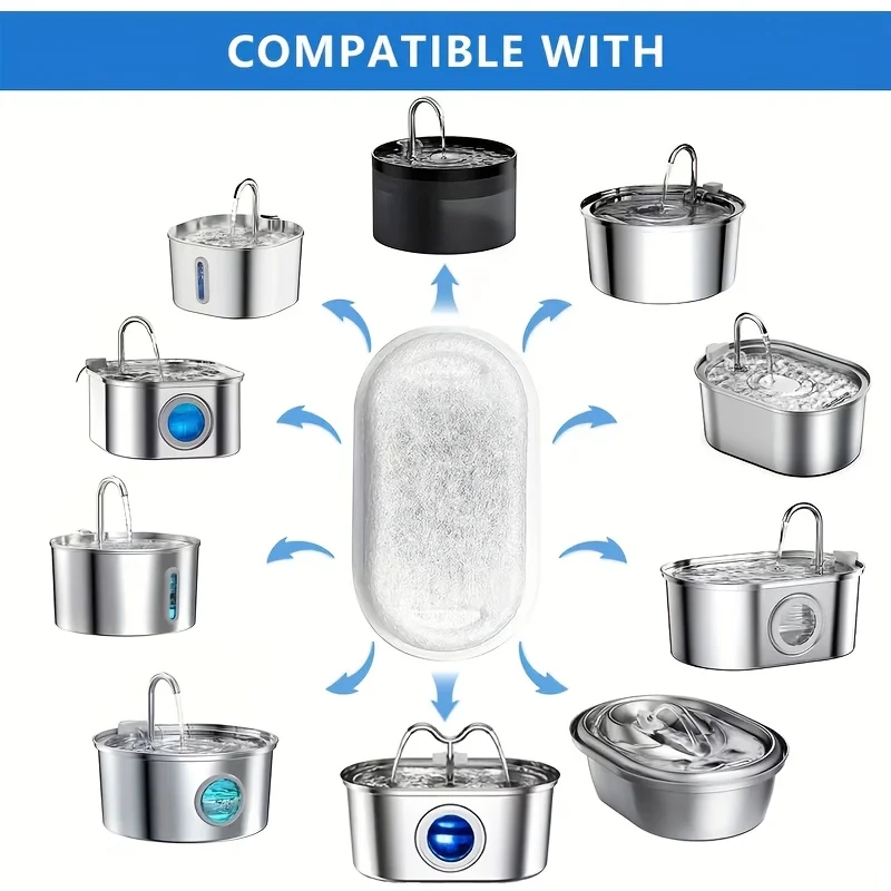 11/25PCS Pet Water Fountain Filters Replacement Activated Carbonfor Cat Dog Multiple Models Clean DrinkingWater - Imagen 3