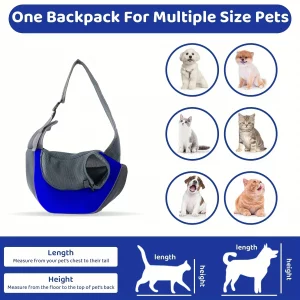 1Pc Dog out backpack,Dog Sling Carrier Breathable Mesh Travel Crossbody Bag For Puppy Cat Hiking Camping - Imagen 6