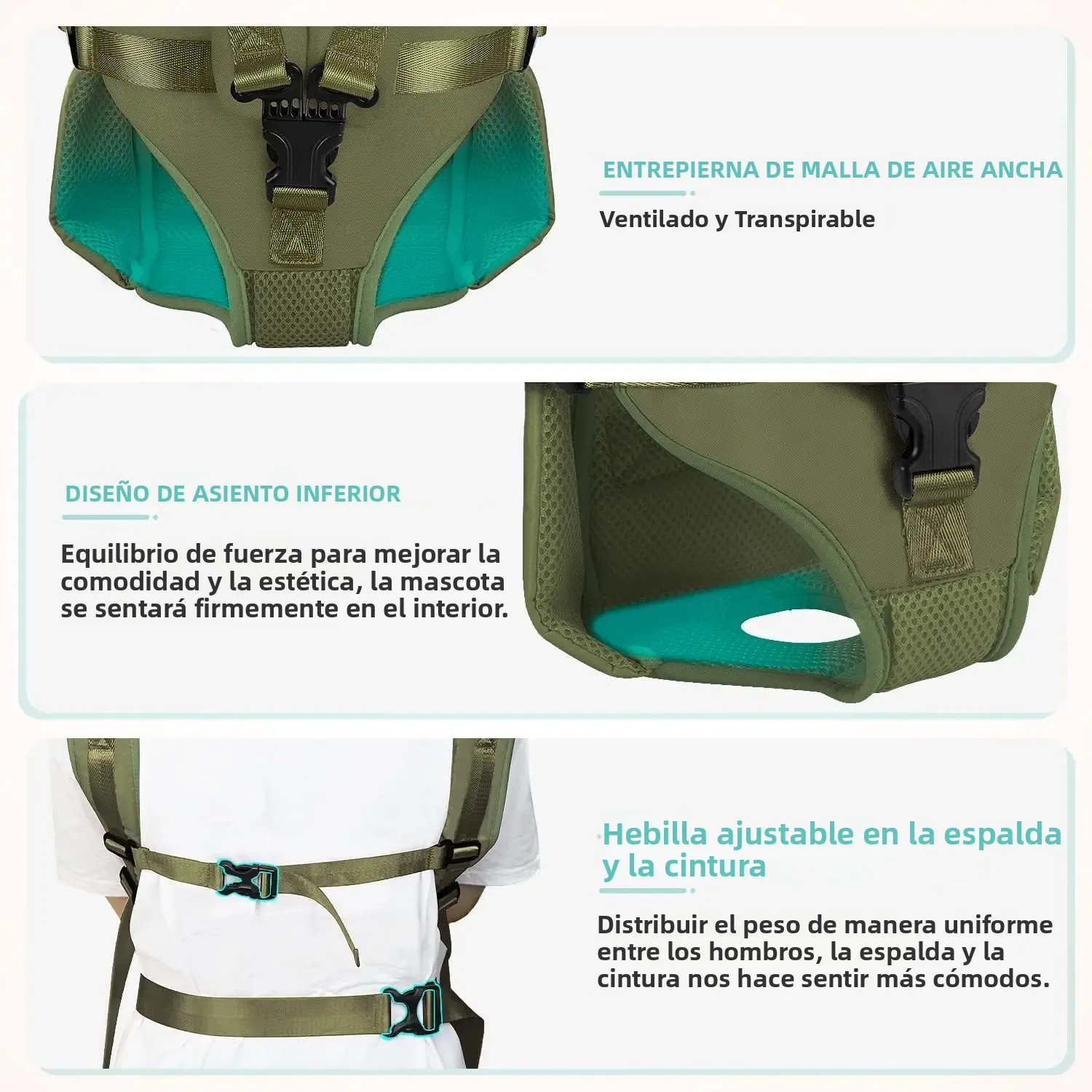 Pet Carrier Backpack for Dogs Cat Thickened Sponge Pet Front Dog Carrier Backpacks Portable Puppy Transportation Dog Bags - Imagen 5