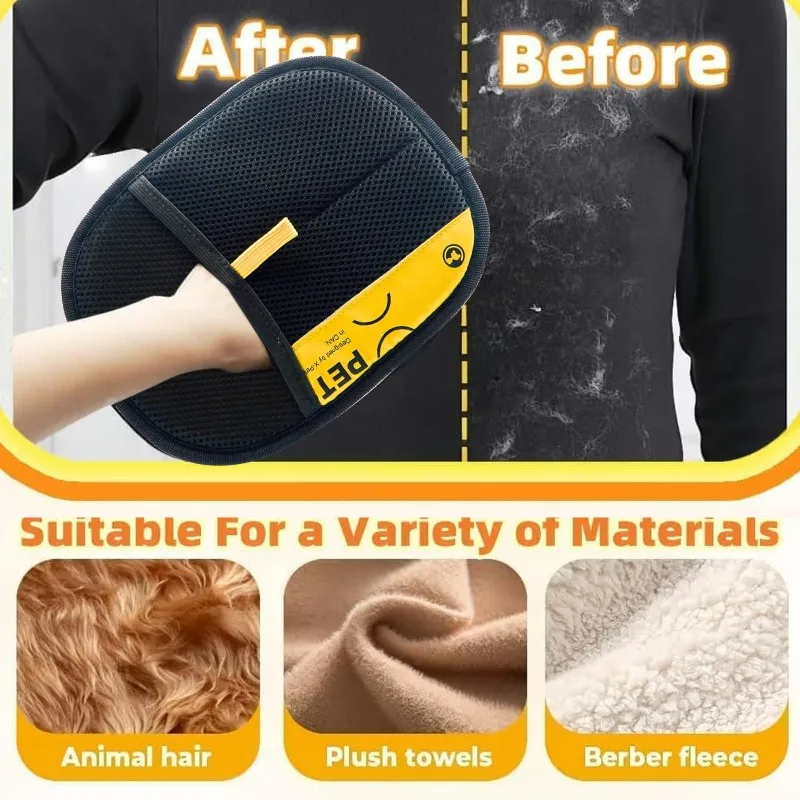 Animal hair glove Electrostatic gloves Two-way brush pet hair removal glove for cats dogs clothes furniture electrostatic - Imagen 4