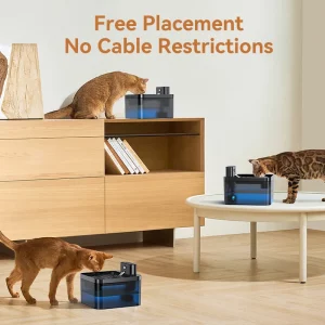 Alternative view of ROJECO Wireless Automatic Cat Water Fountain 2600mAh Pet Water Dispenser For Dog Cat Infrared Sensor Smart Pet Drinkier Fountain