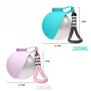 Dog Water Bottle 285ml Stainless Steel Portable Dog Drinker Leak Proof Feeder Dog Bottle 2 in 1 Silicon Bowl Travel Pet Supplies - Imagen 7