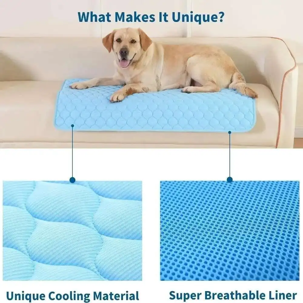 Cooling Dog Mat Summer Pad Mat For Dogs Cat Ice Silk Blanket Sofa Breathable Pet Dog Bed Summer Washable For Small Large Dog Cat - Imagen 6