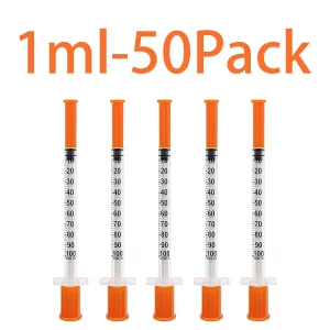 100/50 Pack 0.5/1ml Syringes with Needles Individually Packaged for Laboratory And Pet Supplies - Imagen 7