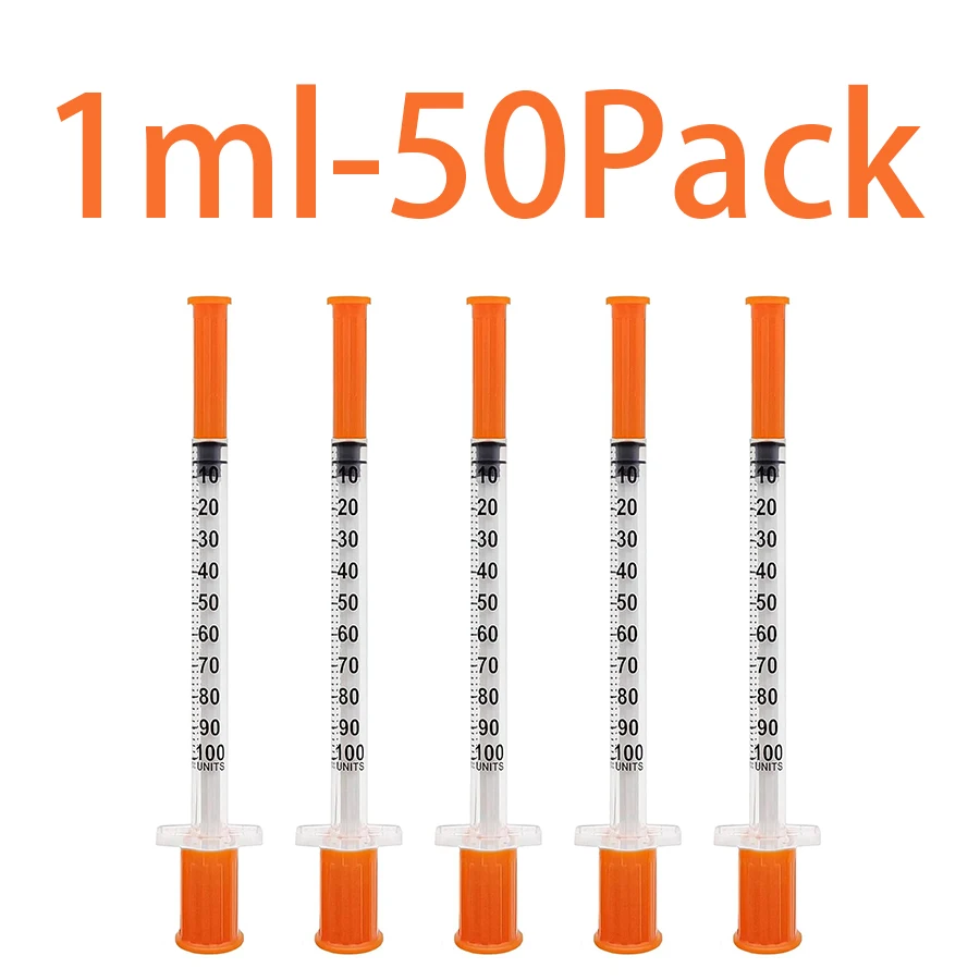 100/50 Pack 0.5/1ml Syringes with Needles Individually Packaged for Laboratory And Pet Supplies - Imagen 7
