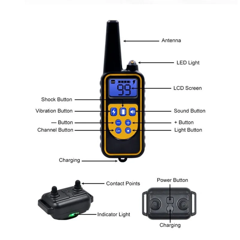 Electric Dog Training Collar Waterproof Dog Bark Collar Pet With Remote Control Rechargeable Anti Barking Device All Dogs Size - Imagen 6