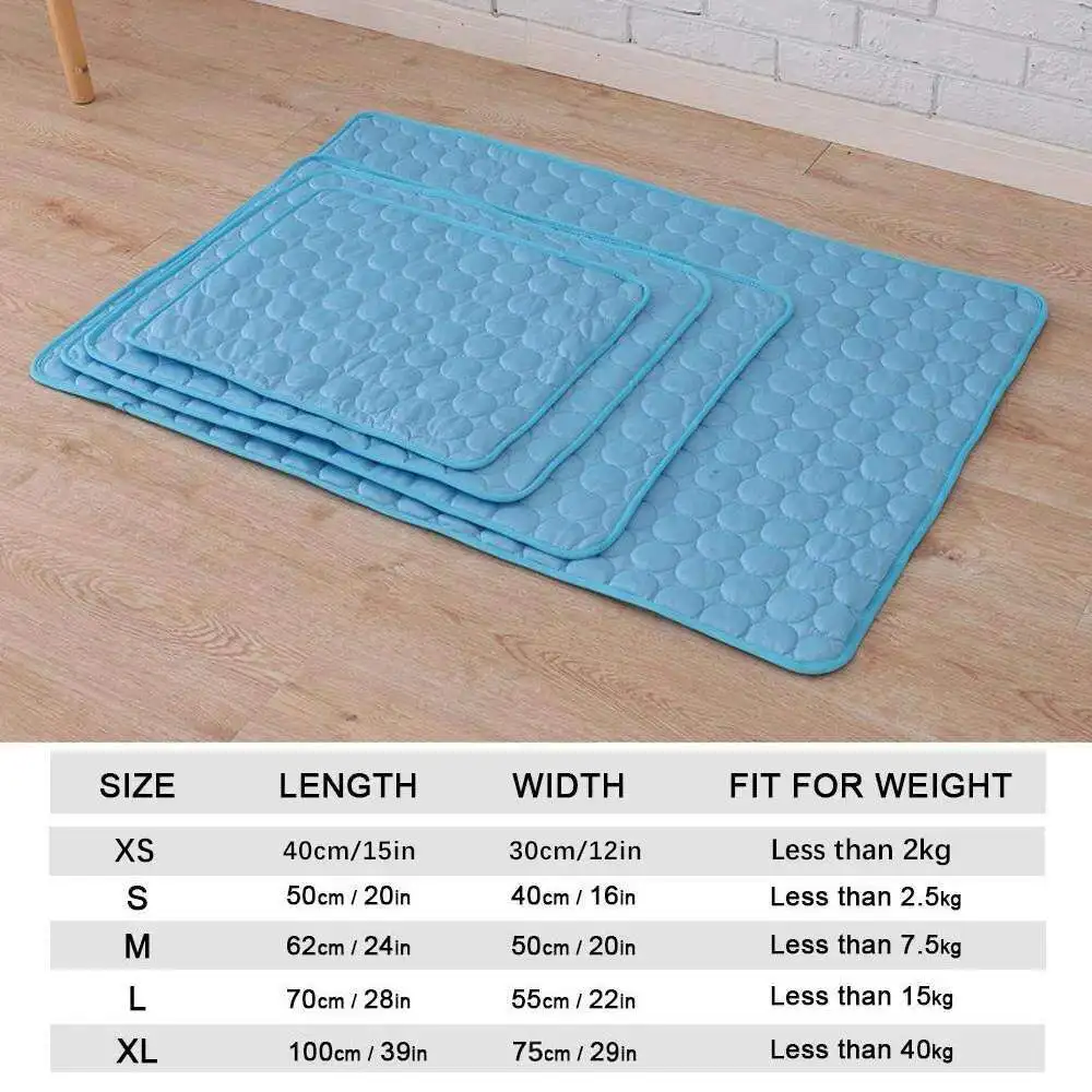 Cooling Dog Mat Summer Pad Mat For Dogs Cat Ice Silk Blanket Sofa Breathable Pet Dog Bed Summer Washable For Small Large Dog Cat - Imagen 4