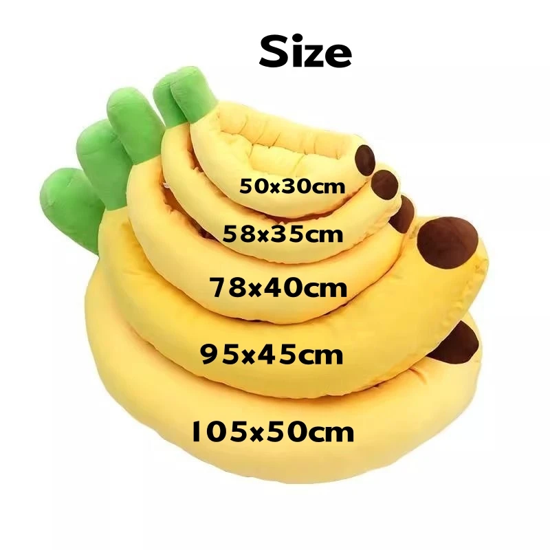 Pet Banana Shaped Plush Bed Soft Warm Nest Sleep Available All Seasons Specially Designed For Cats And Dogs Pet Gift - Imagen 5