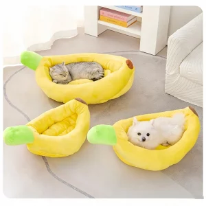 Pet Banana Shaped Plush Bed Soft Warm Nest Sleep Available All Seasons Specially Designed For Cats And Dogs Pet Gift - Imagen 6