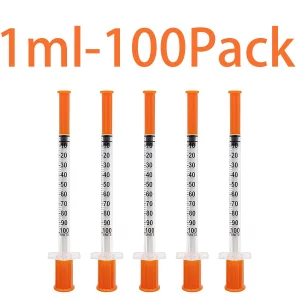 100/50 Pack 0.5/1ml Syringes with Needles Individually Packaged for Laboratory And Pet Supplies - Imagen 9