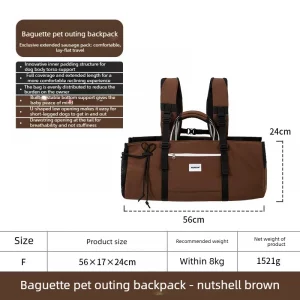 Nylon Brown Shell Pet Dachshund Backpack Double Shoulder Outdoor Travel Dog Carrier Bag For Sausage Dog Outdoor Hiking Trip - Imagen 7