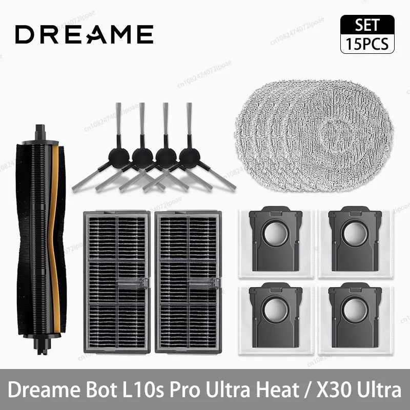 Dreame L10s Pro Ultra Heat / X30 Ultra Robot Vacuum Cleaner Accessories Main Side Brush Mop Cloth Hepa Filter Dust Bag Spare - Imagen 7