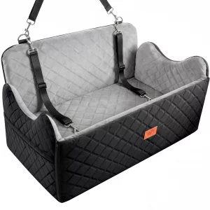 Dog Car Seat for Medium Large Dogs, Memory Foam Pet Bed with Storage, Non-Slip Cushion and Safety Belts Under 55lbs - Imagen 10
