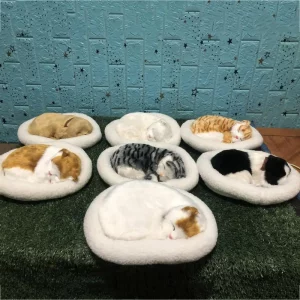 Realistic Black and White Cat Dog Breathing Sleeping Plush Toys Doll Electronic Pets for Dementia Seniors Adults Kids - Imagen 6