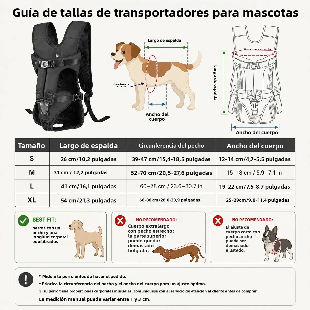 Pet Carrier Backpack for Dogs Cat Thickened Sponge Pet Front Dog Carrier Backpacks Portable Puppy Transportation Dog Bags - Imagen 4
