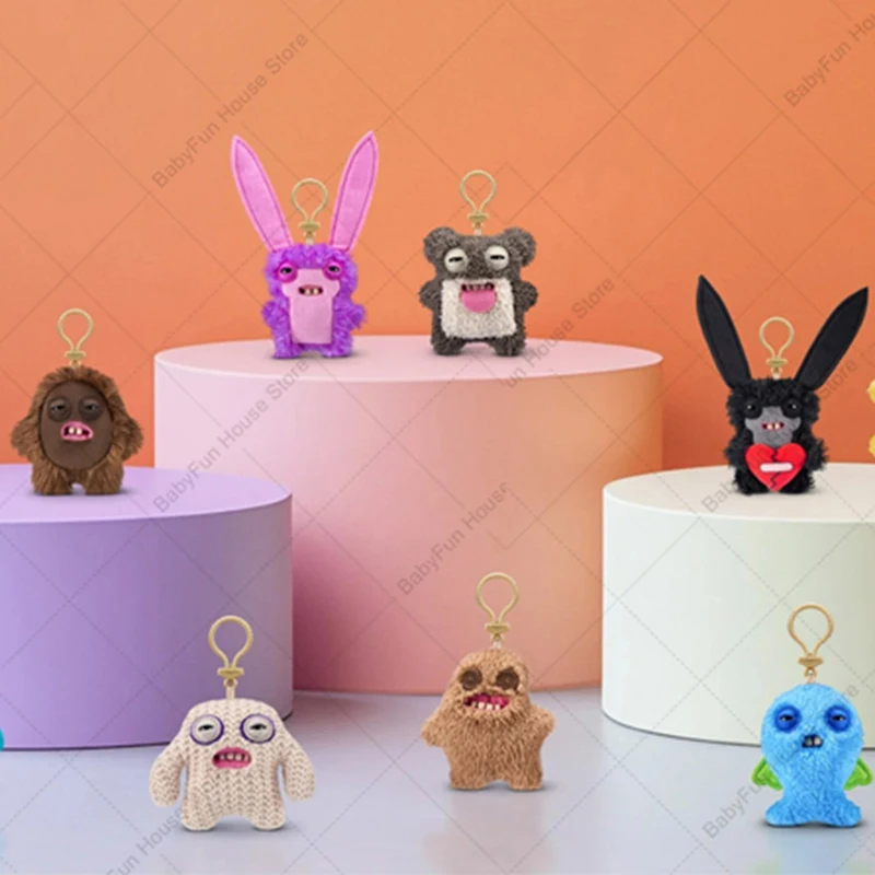 Original Fuggler Ugly Teeth Monsters Plush Toys Keychains Fugglers Wide Eyed Weirdo Annoyed Alien Rabbit Peluche Dolls Pendants - Imagen 6